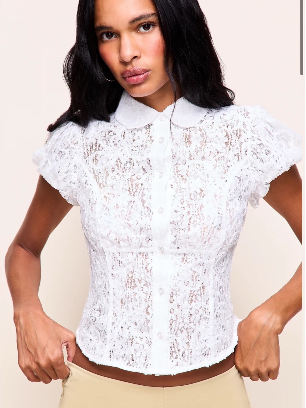 🥥Liana top in white lace🥥